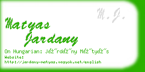 matyas jardany business card